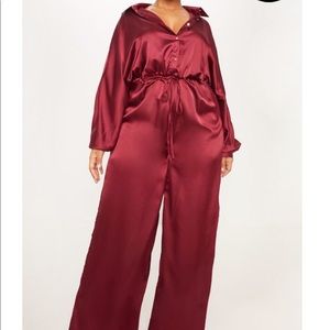 plus satin jumpsuit